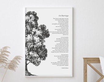 On Marriage Poem by Kahlil Gibran Quote The Prophet, Home Decor Wall Art, Inspiring Words, Motivational Typography Quotes, Wisdom Quotes