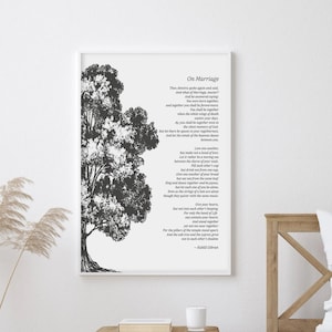 On Marriage Poem by Kahlil Gibran Quote The Prophet, Home Decor Wall Art, Inspiring Words, Motivational Typography Quotes, Wisdom Quotes