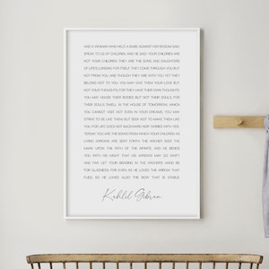 O dzieciach Wiersz Kahlila Gibrana Cytat Proroka, Dekoracja domu Sztuka ścienna, Prezent literacki, Motywujące cytaty typograficzne, Plakat z mniszkiem lekarskim