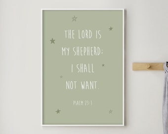 Psalm 23 Wall Art, Nursery Bible Verse Wall Art, Jesus Wall Art, Christian Wall Art, Spiritual Wall Art, Kid Bible Scripture Art, Lost Sheep