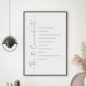 10 Commandments Bible Scripture Art, Printed Christian Wall Art, Spiritual Wall Art, Religious Wall Art, Jesus Art, Nursery Wall Art