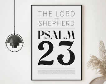 Psalm 23 Wall Art, Jesus Wall Art, Christian Wall Art, Spiritual Wall Art, Modern Bible Verse Wall Art, Bible Scripture Art, Lost Sheep