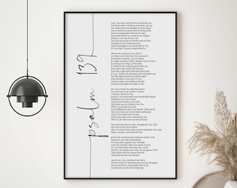 Psalm 139 Bible Scripture Wall Art, Printed Christian Wall Art, Spiritual Wall Art, Religious Wall Art, Jesus Art, Nursery Biblical Wall Art