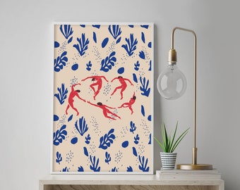 Henri Matisse Print, Abstrakcyjna sztuka ścienna, Plakat wystawy tańca, Boho Wall Art, Nowoczesny wydruk artystyczny, Nowoczesna ściana galerii, Minimalistyczny plakat