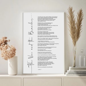 John 15 Wall Art, Jesus Wall Art, Christian Wall Art, Spiritual Wall Art, Bible Verse Wall Art, Scripture Art, The Vine And The Branches