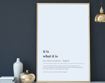 Funny Home Office Decor, It Is What It Is Home Office Art, Work From Home, Definition gift, Work From Home sign, Dictionary Poster