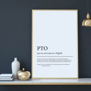 Divertente decorazione per ufficio domestico, regalo d&#39;arte per ufficio domestico PTO, lavoro da casa, cartello regalo di definizione, arte per lavoro da casa, poster del dizionario dell&#39;ufficio