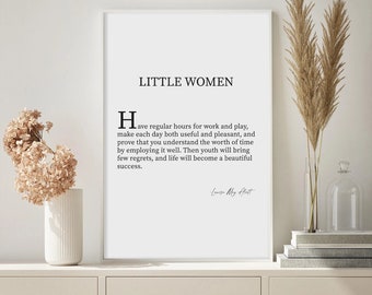 Little Women Quote, Louisa May Alcott Quote Print, Classic Book Quote, Motivational Print, Literature Wall Art, little women poster Gift.