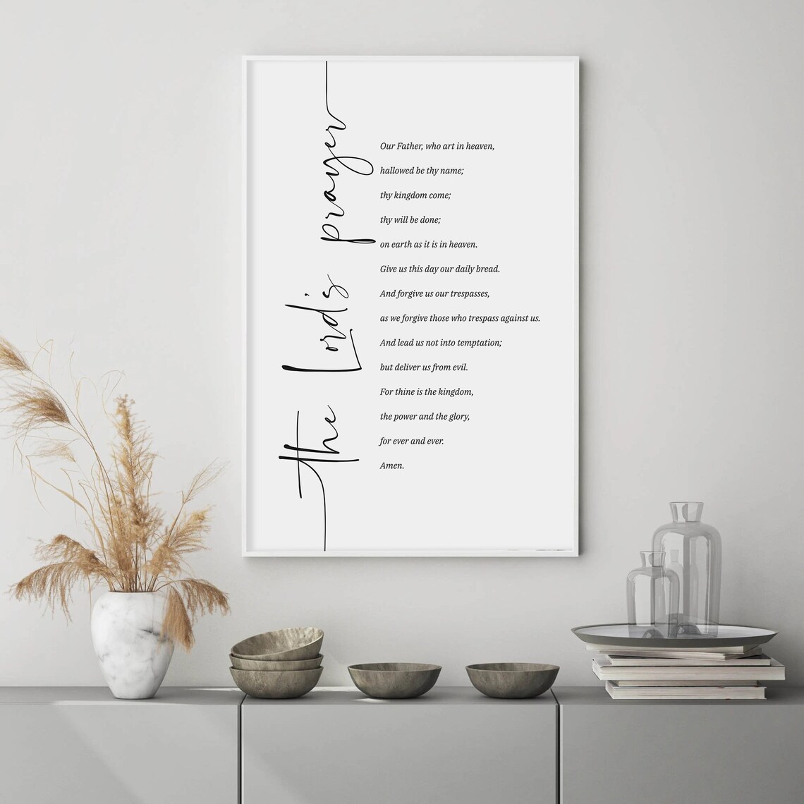 The Lord's Prayer Wall Art, Christian Wall Art, Religious Wall Art ...