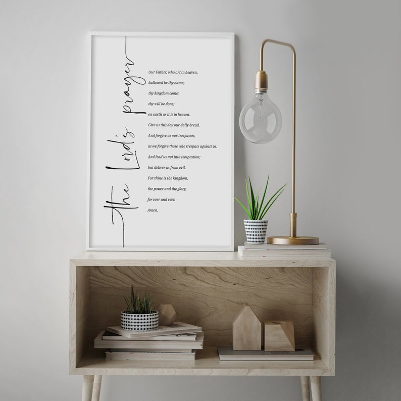 The Lord's Prayer Wall Art, Christian Wall Art, Religious Wall Art ...