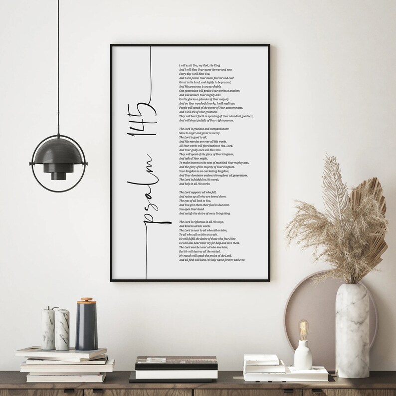Psalm 145 Bible Scripture Wall Art, Printed Christian Wall Art ...