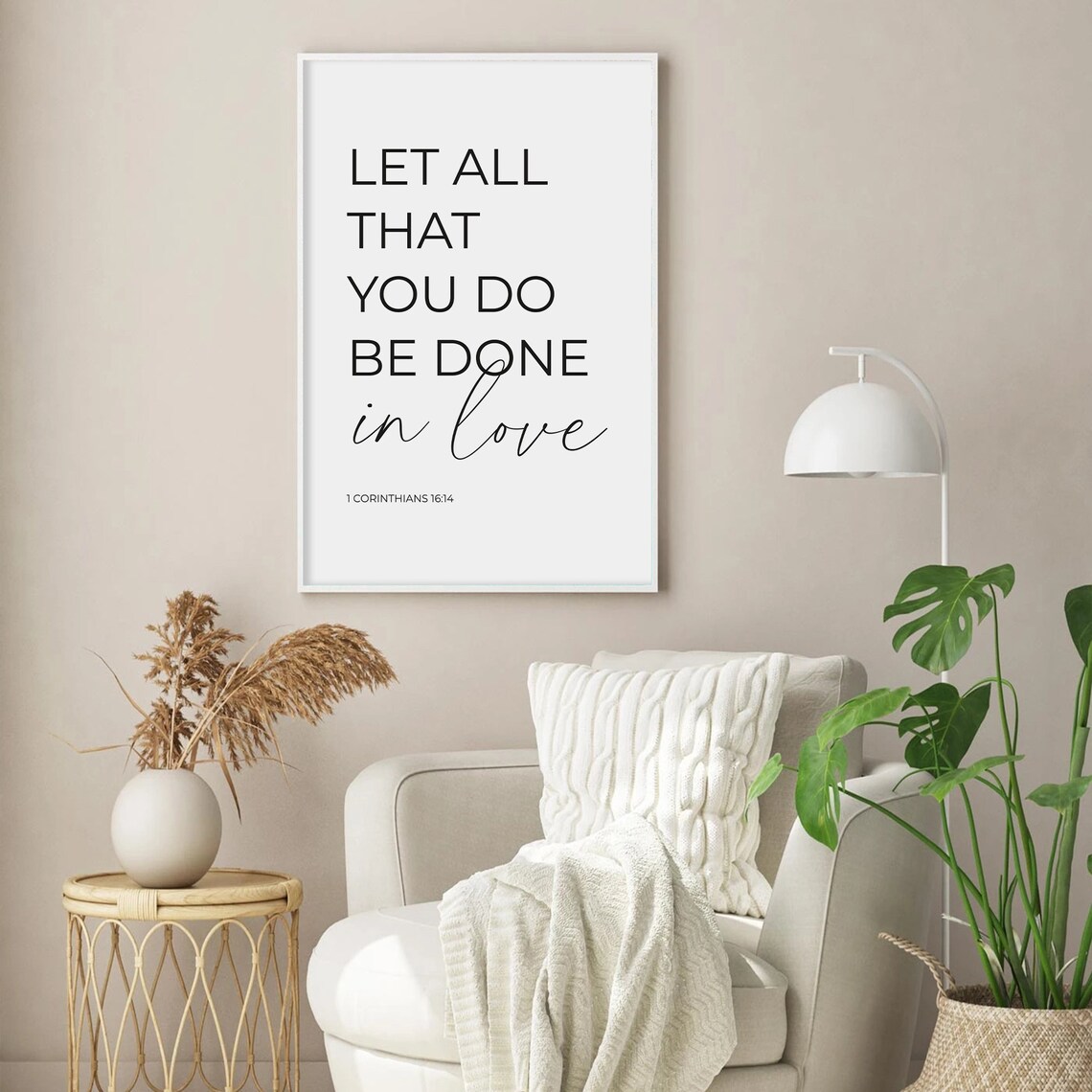 Bible Verse Poster, Let All That You Do Be Done in Love, 1 Corinthians ...