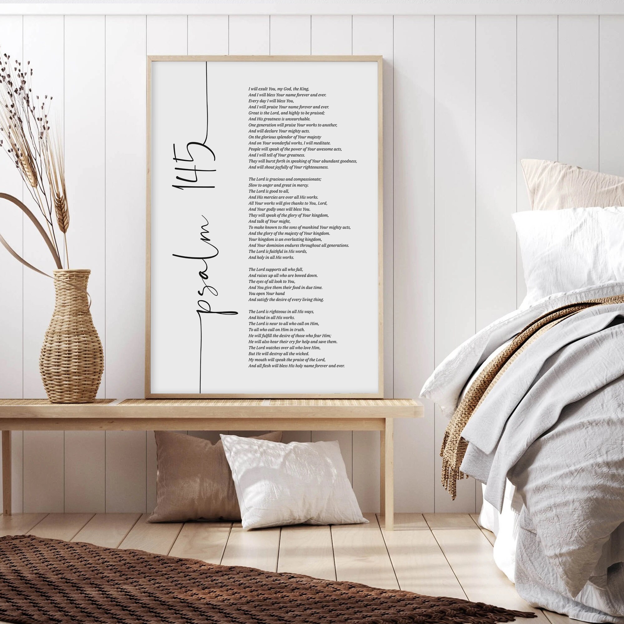 Psalm 145 Bible Scripture Wall Art, Printed Christian Wall Art ...