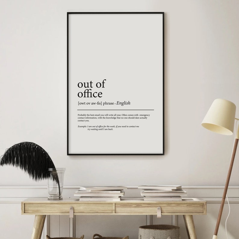 Funny Home Office Decor Out of Office Home Office Art Gift Etsy