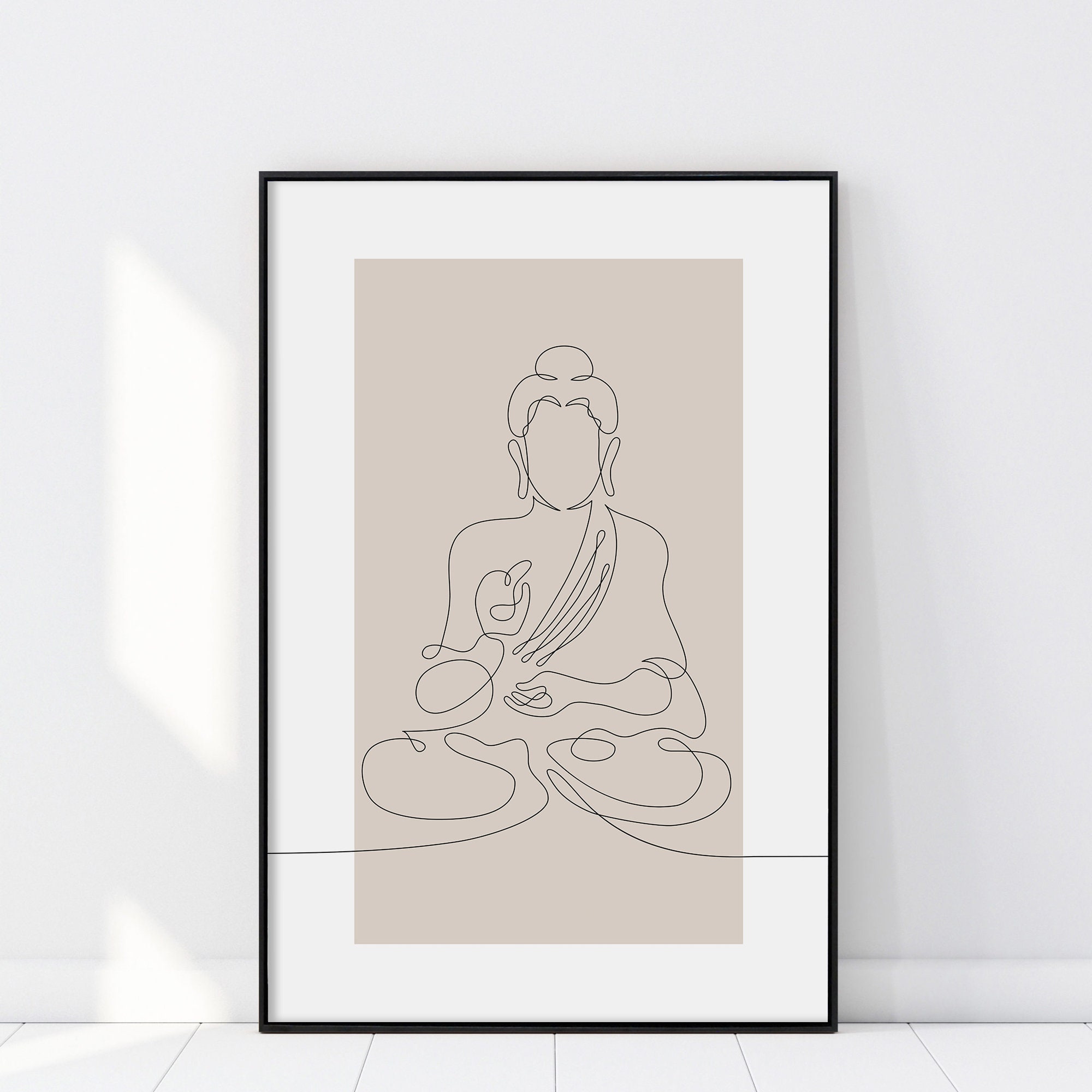 Buddha Line Art Yoga Boho Art Print Zen Buddha Wall Art | Etsy