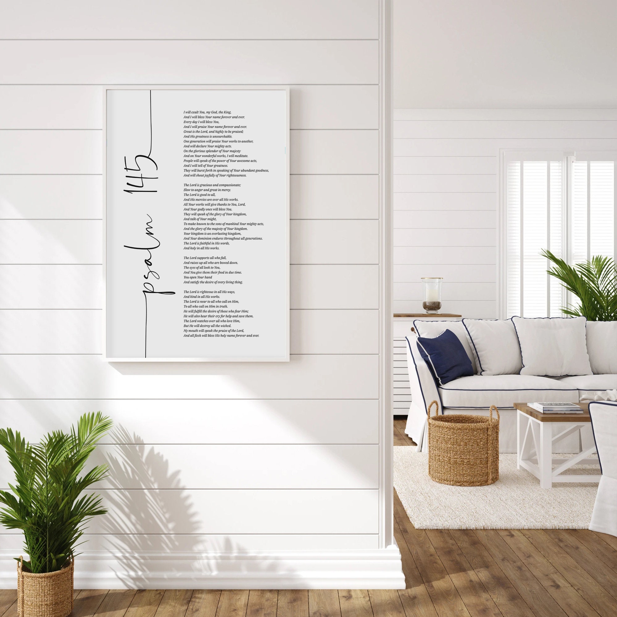 Psalm 145 Bible Scripture Wall Art, Printed Christian Wall Art ...