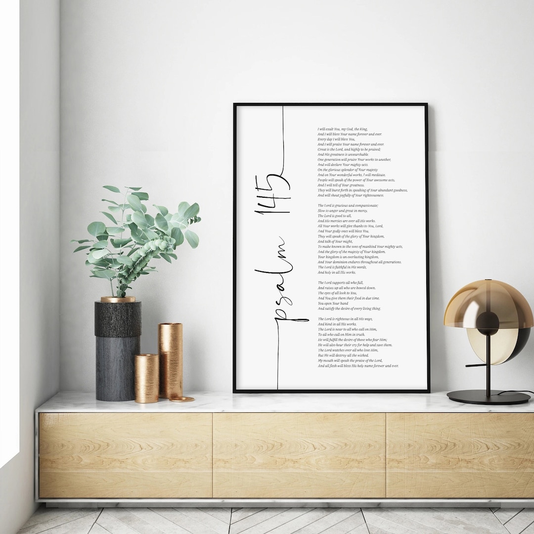 Psalm 145 Bible Scripture Wall Art Printed Christian Wall - Etsy
