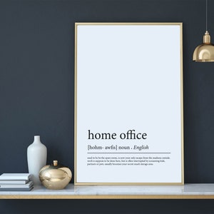 Funny Home Office Decor, Home Office Art, Work From Home, Definition gift Sign, Work From Home Art, Dictionary Poster, Typography Gift Sign