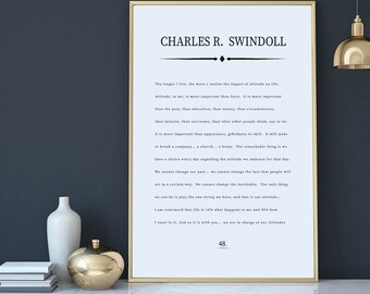 Citaat van Charles Swindoll, inspirerend literatuurteken, boekpagina Art Print, minimalistische poster, cadeau voor boekenliefhebbers, literatuur kunst aan de muur