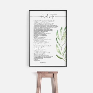 Desiderata Max Ehrmann Print, Literature Print, Inspirational poetry, Inspiring Words, Motivational Typography Quotes, Wall Art Print image 6