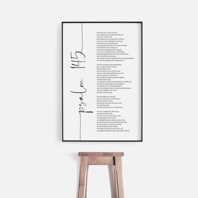 Psalm 145 Bible Scripture Wall Art, Printed Christian Wall Art ...