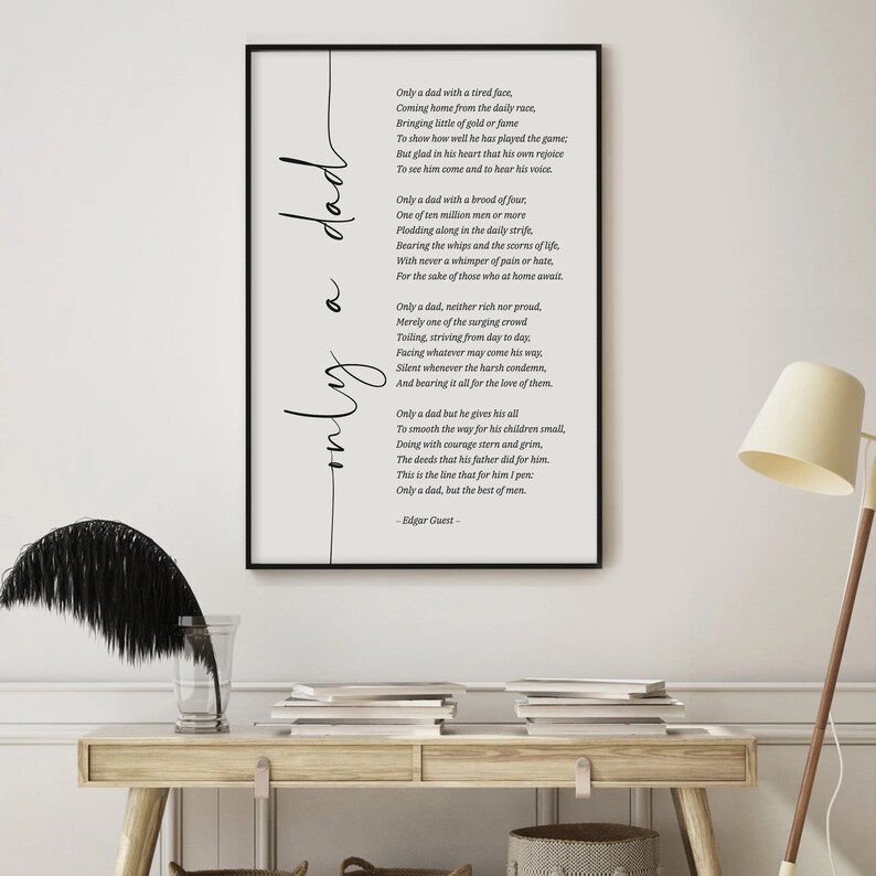Only A Dad Poem Art, Dad Birthday Gift, Inspirational Grandfather Gift, In Memory of Dad Poem, Edgar Guest Dad Poem, Father of the Bride image 6
