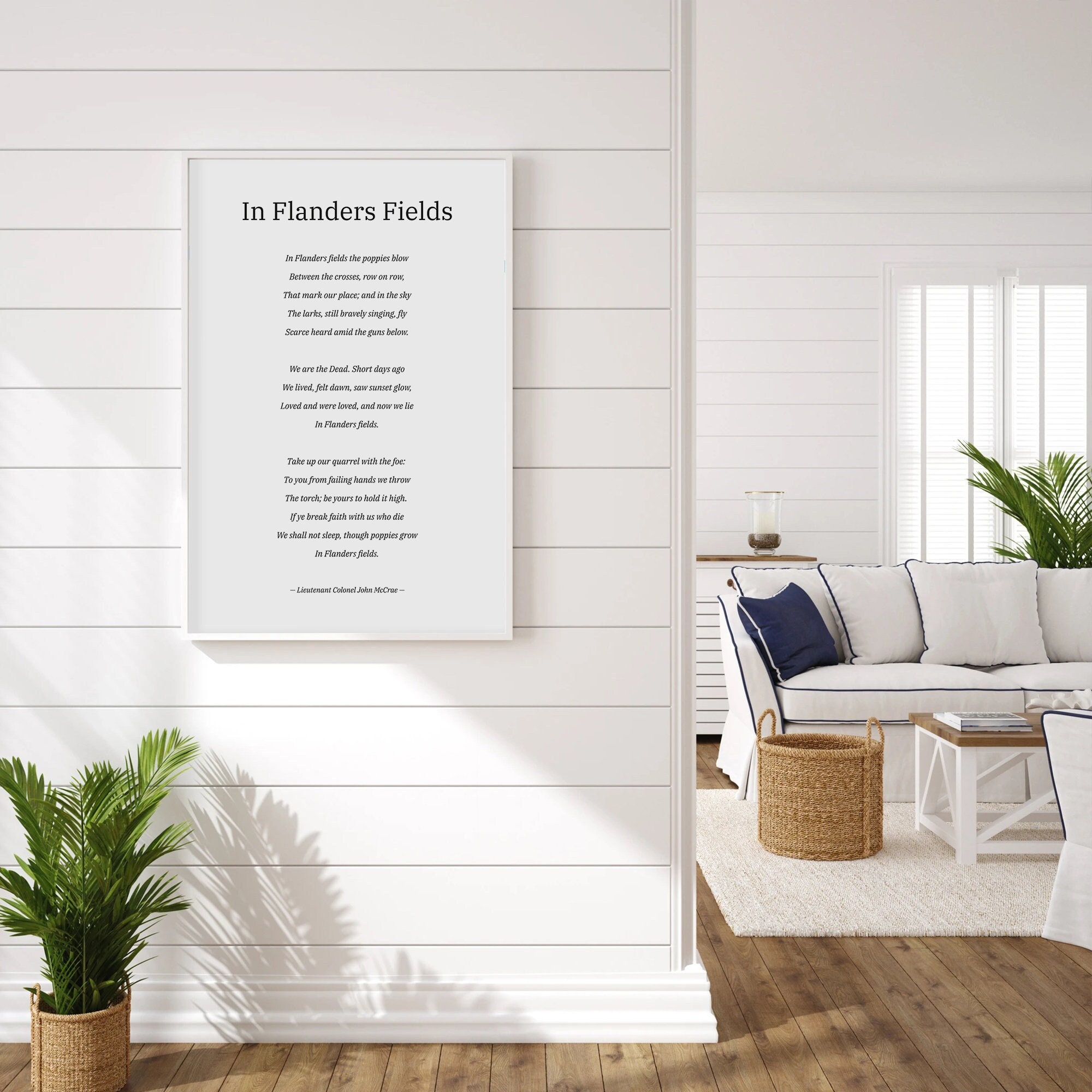 Military Decor, Flanders Fields Poem, Military Wife Gift, Memorial Poem, Soldier Poem, Remembrance Day Gift, Poppy Art, Military Retirement