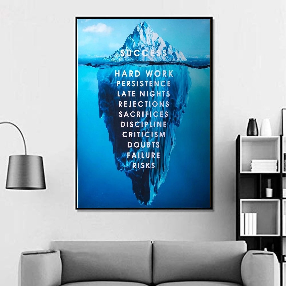 Success Iceberg Inspirational Hard Work PosterIceberg Etsy