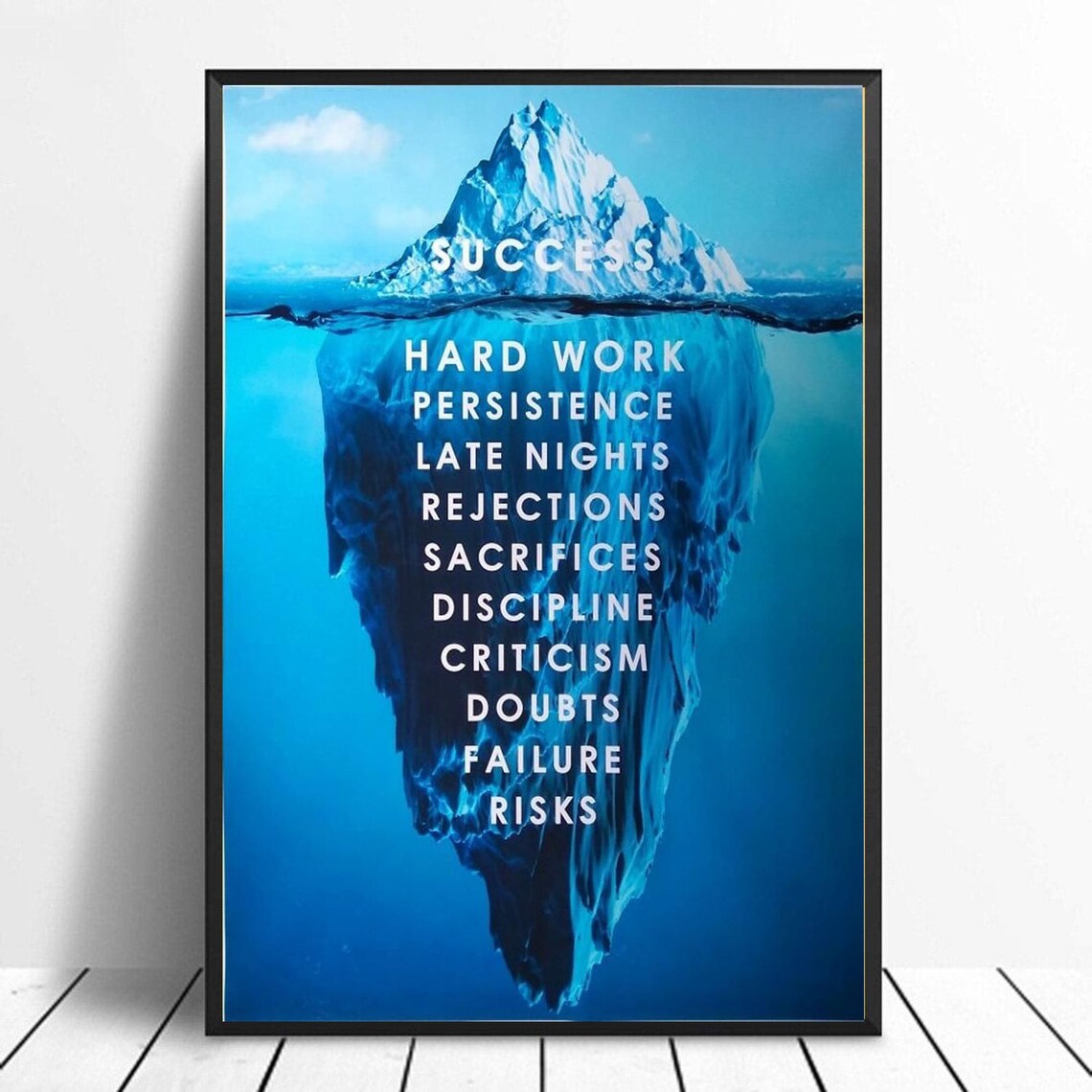 Success Iceberg Inspirational Hard Work PosterIceberg Etsy