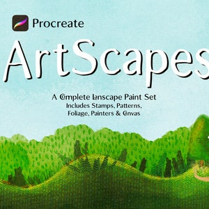 Procreate ArtScapes, Digital Landscapes, Procreate Brushes, Procreate Patterns, Procreate Stamps. Texture Brushes, Painterly, Canvas Texture