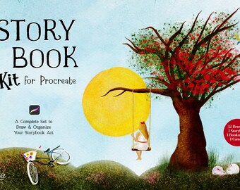 Procreate Storybook Kit, Children's Illustrations, Canvas Texture (Digital)