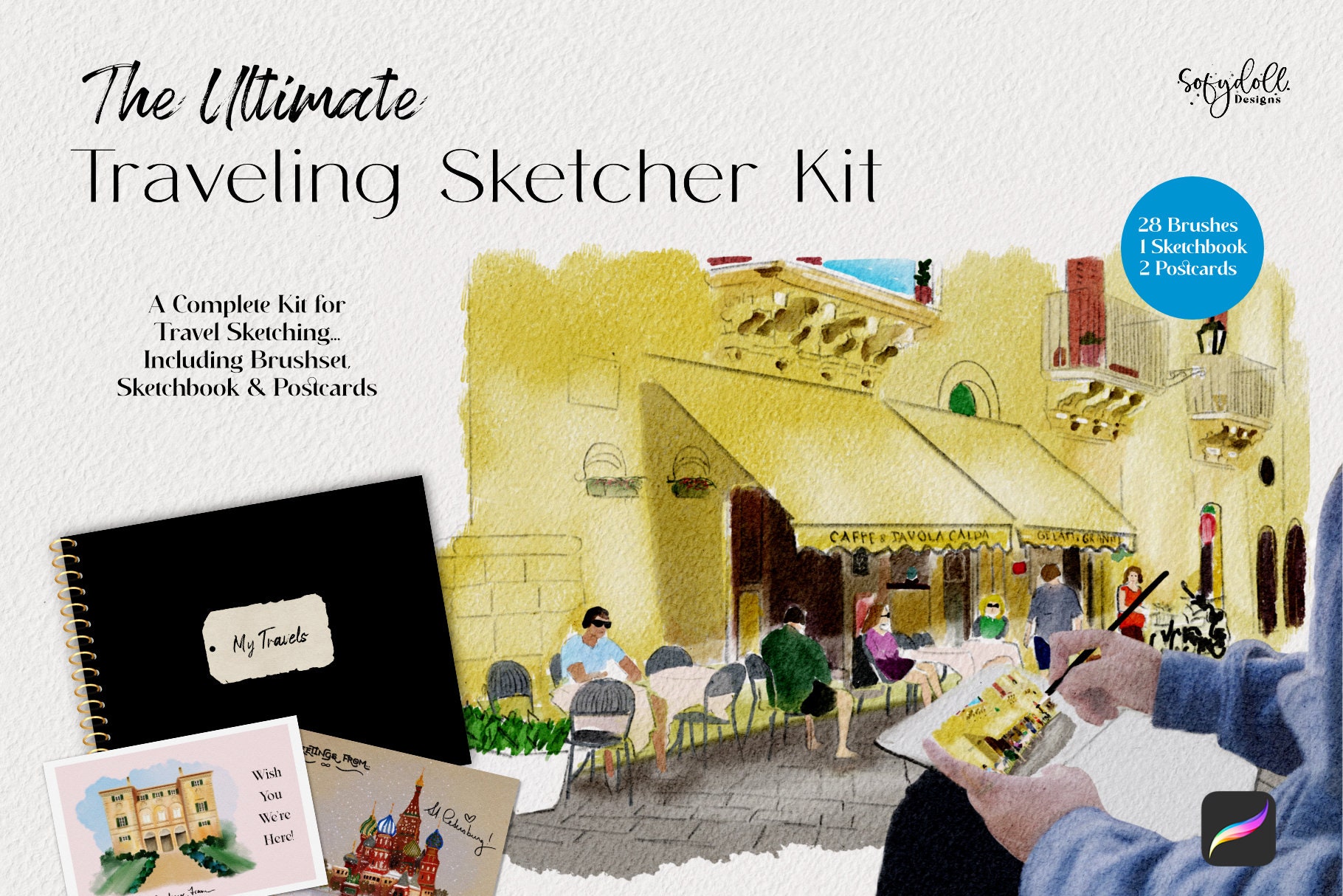 Italy Watercolor Artbook Tutorial Paints Kit Mother's Day Gift  Daywatercolor Sketchbook Step-by-step Coloring Sketchbook Insparea 