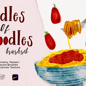 Ooodles of Doodles Brushset pour procréer, illustrations pour enfants, pinceaux procréer, pinceaux à motifs, pinceaux picturaux, texture de toile