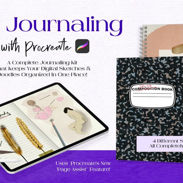 Art Journaling with Procreate - Digital Sketchbook, Procreate Brushes, Procreate Journal, Art Journal, Procreate Canvas Texture