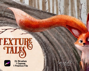 Texture Tales Procreate Brushes, Gritty Character Art (Digital Download)