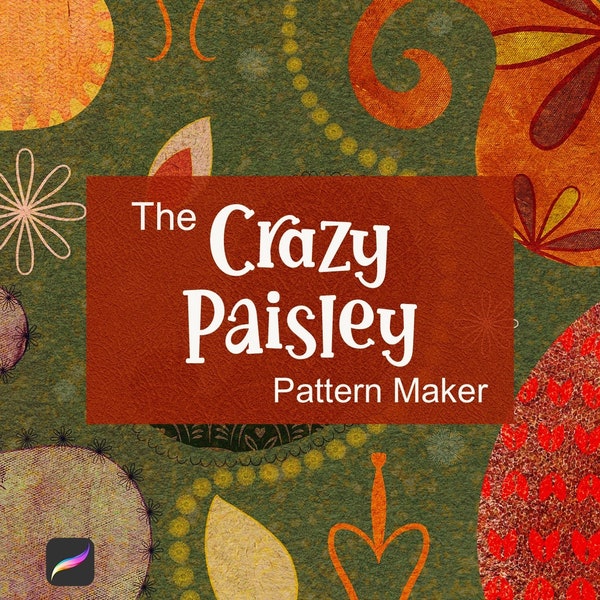 The Crazy Paisley Pattern Maker for Procreate, Abstract Art, Paisley, Brushes, Digital Art, Fabrics, Patterns, Backgrounds