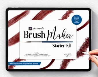 Procreate BrushMaker Starter Kit, Procreate, Procreate Brushes, Procreate Brush Instruction Guide, Canvas Texture, Textures, Shapes