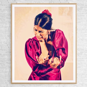 Estampado de bailarina flamenca, cartel de bailarina española, estampado de bailarina Gitana