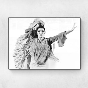 Arte de bailarina de flamenco / Póster de bailarina española / Arte mural de bailarina gitana / Decoración de estudios y escuelas de danza