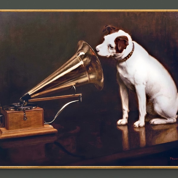 Large format Tango gift Tango dance poster print "His Master's Voice" RCA Victor Wall art | Dance Studio and School decoration