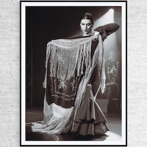 Flamenco-Tänzerin mit Manton | Wandkunst | Studio und Schuldekoration