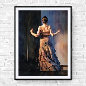 Großformatige Flamenco-Tänzerin Rückenportrait | Spanische Wandkunst | Studio und Schuldekoration