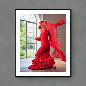 Lámina de bailarina de flamenco / Póster de bailarina española / Decoración de estudios y escuelas de danza