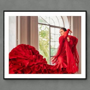 Lámina de bailarina de flamenco / Póster de bailarina española / Decoración de estudios y escuelas de danza