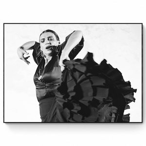 Impresión fotográfica de flamenco / Póster de bailarina española / Arte mural gitano / Decoración de estudios y escuelas de danza