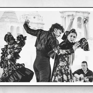 Impresión fotográfica de bailarina de flamenco / Póster de bailarina española / Arte mural gitano / Decoración de estudios y escuelas de danza