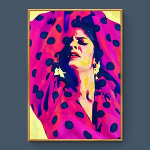 Arte de bailarina de flamenco / Cartel de bailarina española / Arte de pared de bailarina Gitana / Decoración de estudio de danza y escuela