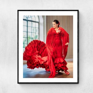 Lámina de bailarina de flamenco / Póster de bailarina española / Decoración de estudios y escuelas de danza