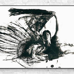 Arte de bailarina de flamenco / Póster de bailarina española / Arte mural de bailarina gitana / Decoración de estudios y escuelas de danza