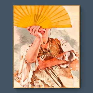 Impresión de bailarina de flamenco / Póster de bailarina española / Arte de pared con ambiente de acuarela / Decoración de estudio y escuela de baile